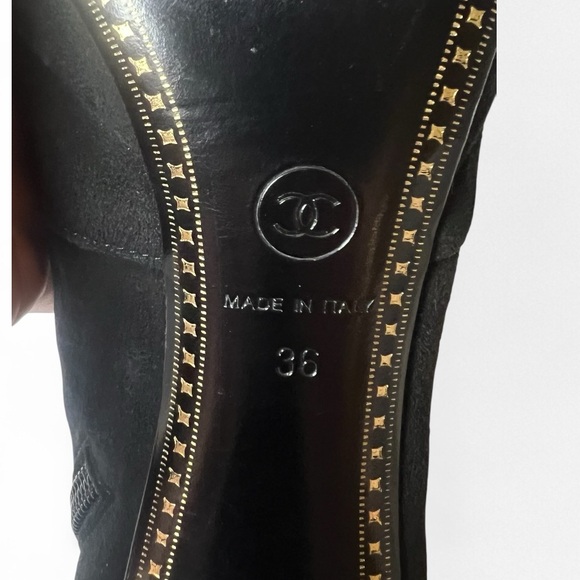 Chanel CC Platform Cap-Toe Booties size 36 $1800 - Picture 4 of 13